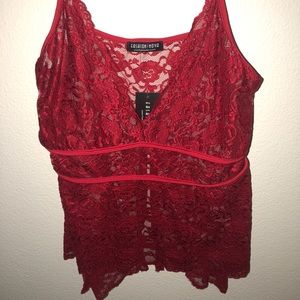 red lace tank